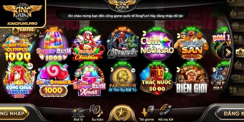 Kingfun - Cổng Game Bài Quốc Tế Đang Gây Bão Thị Trường 29 Slot game bùng nổ cho nhiều bet thủ